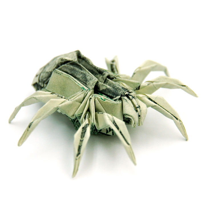 how to make a dollar bill origami spider